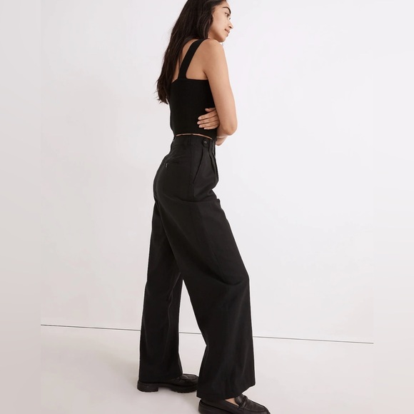 🆕 Madewell The Harlow Wide-Leg Pant Black - Picture 2 of 11